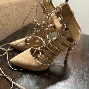 Tony Bianco Tan Velvet Pumps